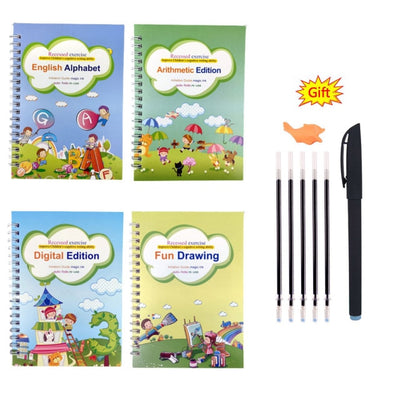 4 Books + Pen Magic Practice Book