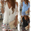 Vintage A-Line Print Floral V-Neck Sling Dress Off Shoulder Lace Party Dresses