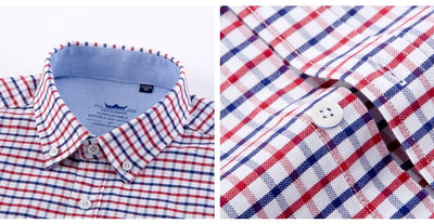 100% Cotton Oxford Striped Shirt Single Patch Pocket Long Sleeve Standard-fit Comfortable Thick Button-down Shirts