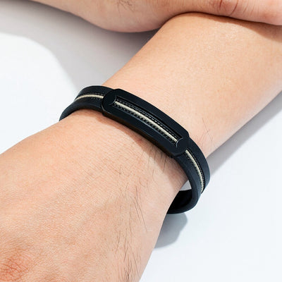 Leather Chain Combination Splicing Stainless Steel Bracelet
