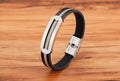 Leather Chain Combination Splicing Stainless Steel Bracelet