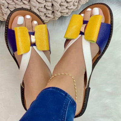 Women's Slippers Cute Butterfly-Knot Casual Sandals Lady Slides Flats Plus Size