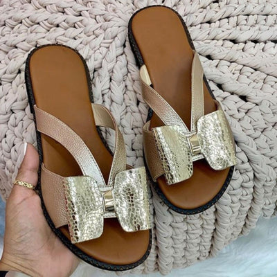 Women's Slippers Cute Butterfly-Knot Casual Sandals Lady Slides Flats Plus Size