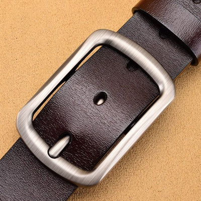 Genuine High--Quality Buckle Jeans Cowskin Casual Leather Belts