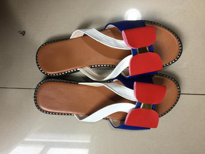 Women's Slippers Cute Butterfly-Knot Casual Sandals Lady Slides Flats Plus Size