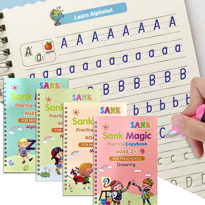 4 Books + Pen Magic Practice Book