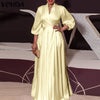 Bohemian Long Maxi Party Sexy V Neck Long Sleeve Solid Dresses