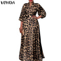 Bohemian Long Maxi Party Sexy V Neck Long Sleeve Solid Dresses