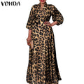 Bohemian Long Maxi Party Sexy V Neck Long Sleeve Solid Dresses