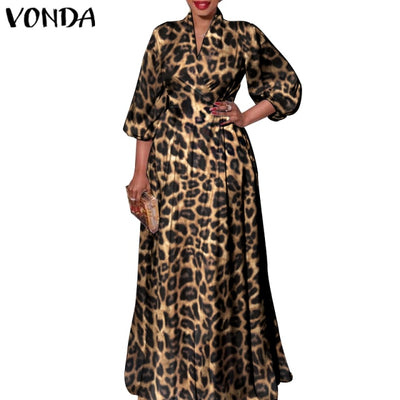Bohemian Long Maxi Party Sexy V Neck Long Sleeve Solid Dresses