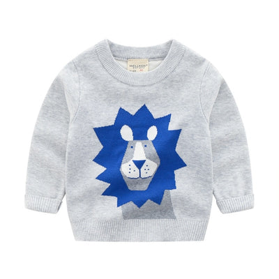 Children's Pullover knitted  Cute Cartoon O-neck Jumper