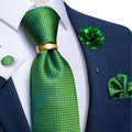 Luxury Men's Ties Silk Jacquard Woven Men Necktie Ring Brooch Cufflinks Hanky Set