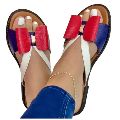 Women's Slippers Cute Butterfly-Knot Casual Sandals Lady Slides Flats Plus Size