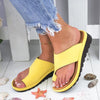 Comfy Leather Platform Flat Sole Orthopedic Sandal