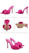 Sexy Fashion Silk Butterfly-Knot Patchwork   Head Peep Toe Stiletto High Heels