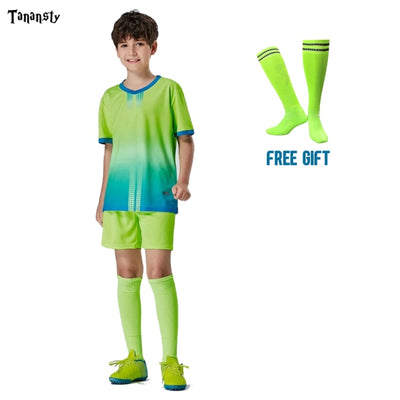Customised Kids Soccer sets football Jersey with free socks