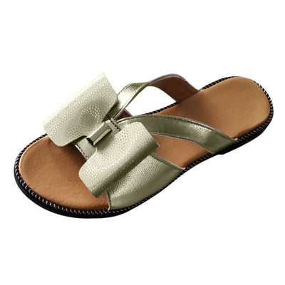 Women's Slippers Cute Butterfly-Knot Casual Sandals Lady Slides Flats Plus Size