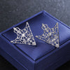 Vintage Triangle Collar Pin Hollow Metal Brooch Lapel for Suits Shirt