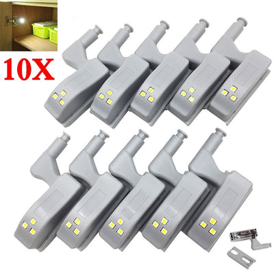 10pcs LED Inner Hinge Lamp Under Cabinet Universal Sensor Lights for Bedroom Kitchen Closet Night Lamp