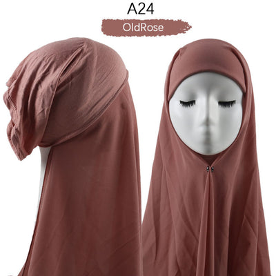 Bonnet Chiffon Hijab Scarf Underscarf With Cap Instant Chiffon Hijabs With Caps  Pinless Free Style Hijabs