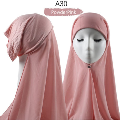 Bonnet Chiffon Hijab Scarf Underscarf With Cap Instant Chiffon Hijabs With Caps  Pinless Free Style Hijabs