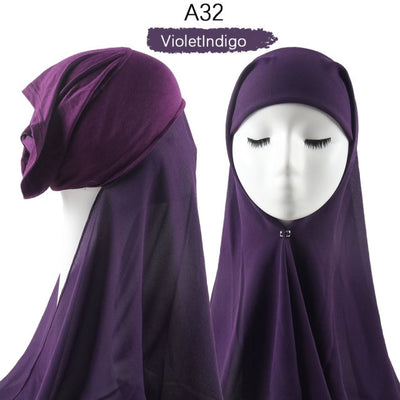 Bonnet Chiffon Hijab Scarf Underscarf With Cap Instant Chiffon Hijabs With Caps  Pinless Free Style Hijabs