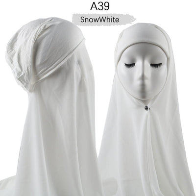Bonnet Chiffon Hijab Scarf Underscarf With Cap Instant Chiffon Hijabs With Caps  Pinless Free Style Hijabs
