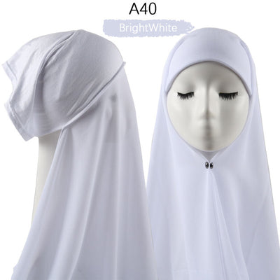 Bonnet Chiffon Hijab Scarf Underscarf With Cap Instant Chiffon Hijabs With Caps  Pinless Free Style Hijabs