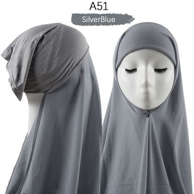 Bonnet Chiffon Hijab Scarf Underscarf With Cap Instant Chiffon Hijabs With Caps  Pinless Free Style Hijabs