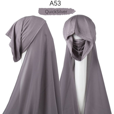 Bonnet Chiffon Hijab Scarf Underscarf With Cap Instant Chiffon Hijabs With Caps  Pinless Free Style Hijabs