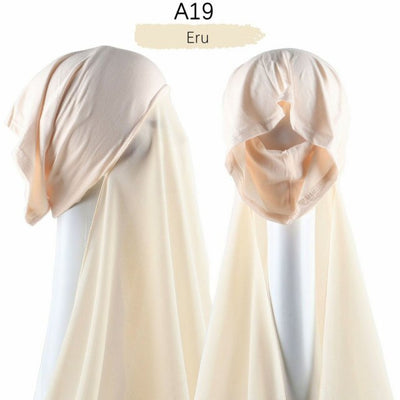 Bonnet Chiffon Hijab Scarf Underscarf With Cap Instant Chiffon Hijabs With Caps  Pinless Free Style Hijabs