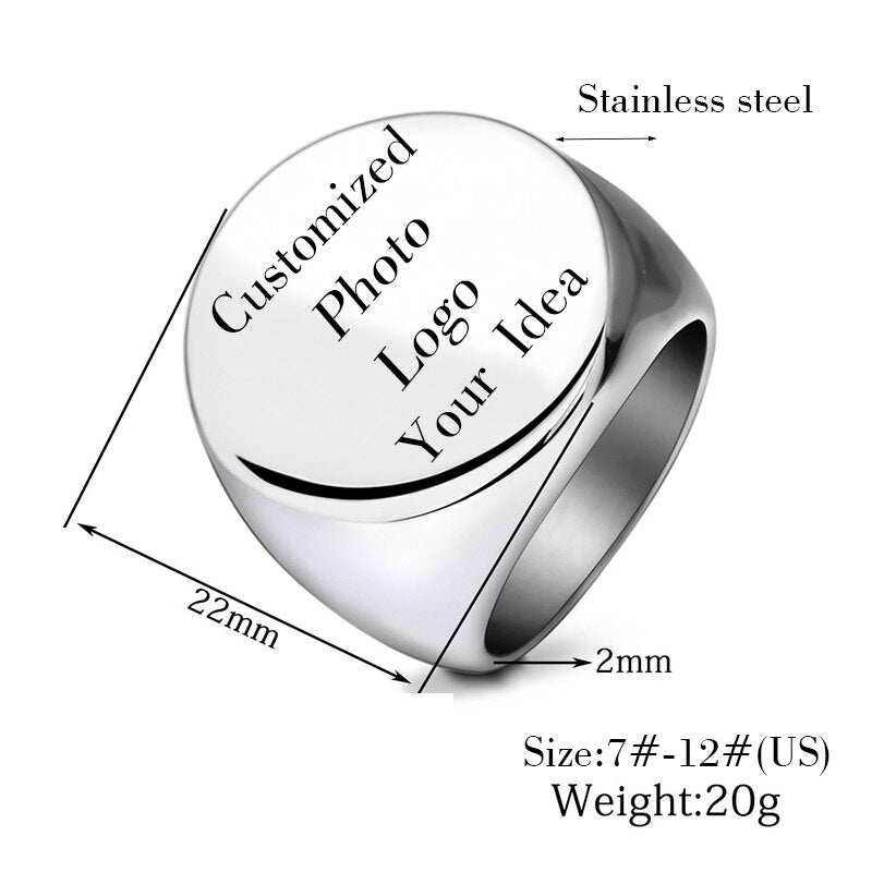 Signo Rings Customized Signet Rings Engrave Name Photo Logo Signet Rings – The ...